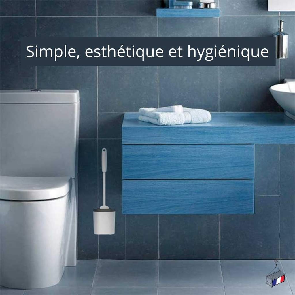 Brosse WC en silicone, brosse WC plate flexible, brosse WC pour salle de  bain avec