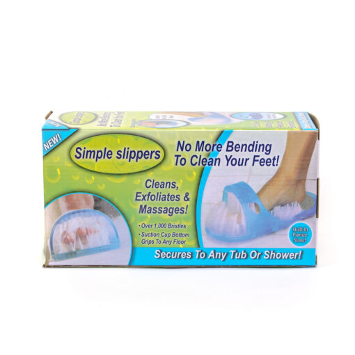Nettoyant de pied de douche pantoufles de masseur de brosse de douche de chaussure en plastique de bain brosses bleues depurateur de pied recurent des sandales de massage2