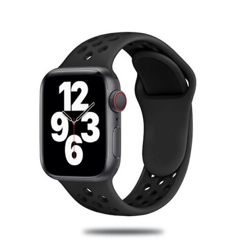 Bracelet en silicone noir pour Apple watch 44mm 42mm iwatch 38mm 40mm pour Apple watch 6.jpg 640x640 1