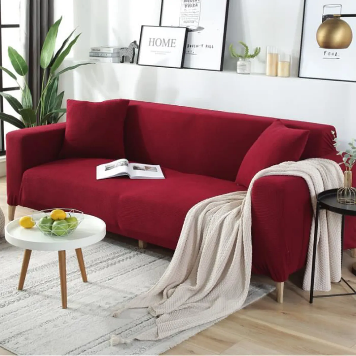 Housses de canapé imperméables – Housse extensible de protection – Housse  canapé imperméable rouge –